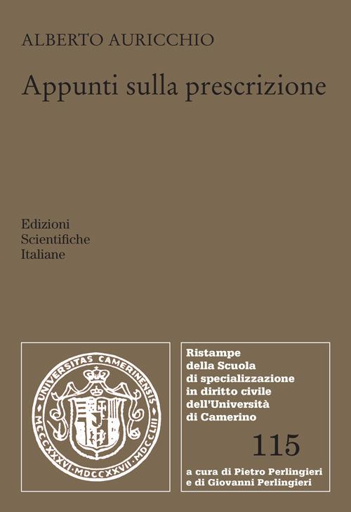 Appunti sulla prescrizione - Alberto Auricchio - copertina