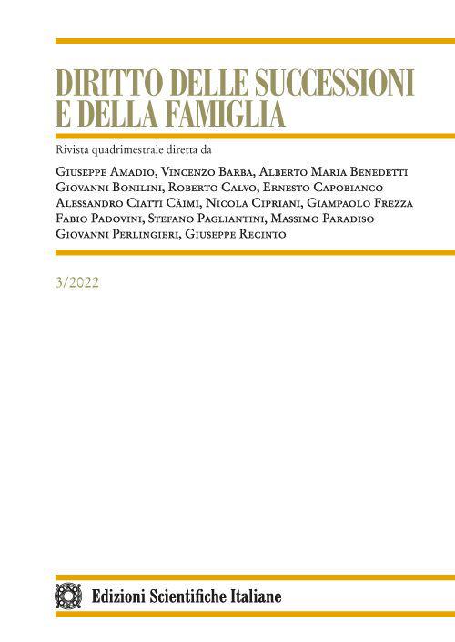 Diritto delle successioni e della famiglia (2022). Vol. 3 - copertina