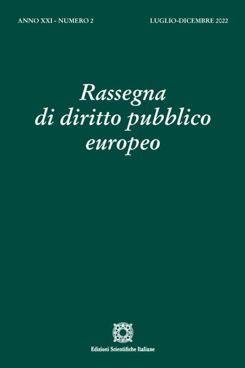 Rassegna di diritto pubblico europeo (2022). Vol. 2 - copertina