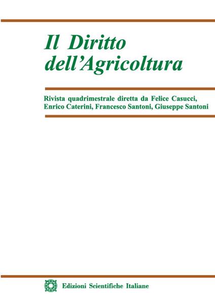 Il diritto dell'agricoltura (2022). Vol. 1 - copertina