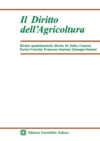 Il diritto dell'agricoltura (2022). Vol. 3 - copertina