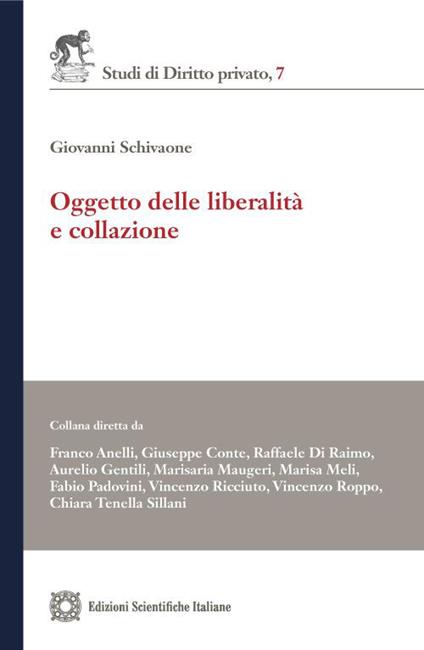 Oggetto delle liberalità e collazione - Giovanni Schiavone - copertina