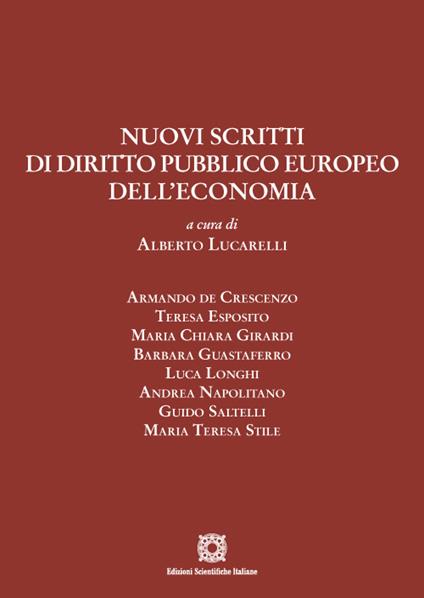 Nuovi scritti di diritto pubblico europeo dell'economia - copertina