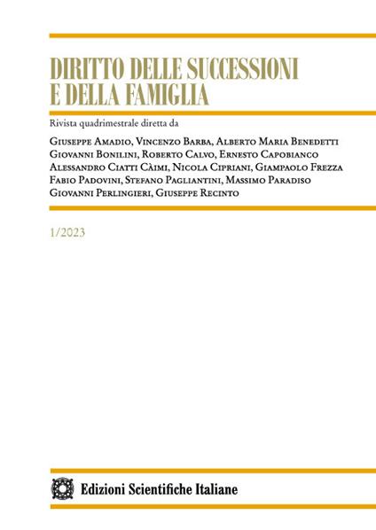 Diritto delle successioni e della famiglia (2023). Vol. 1 - copertina