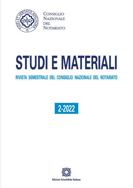 Studi e materiali (2022). Vol. 2 - copertina