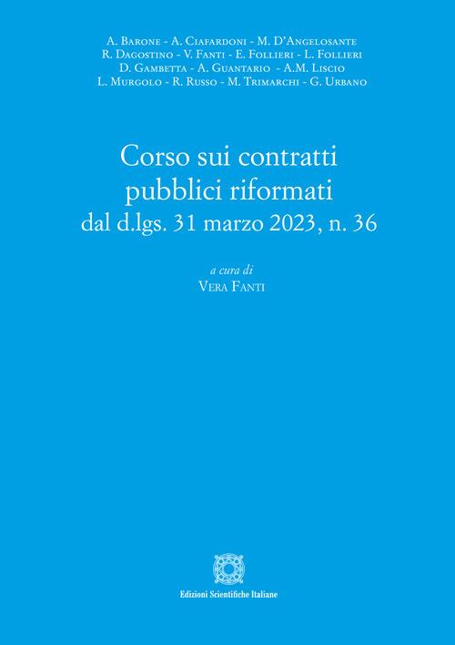 Corso sui contratti pubblici riformati dal d.lgs. 31 marzo 2023, n. 36 - copertina