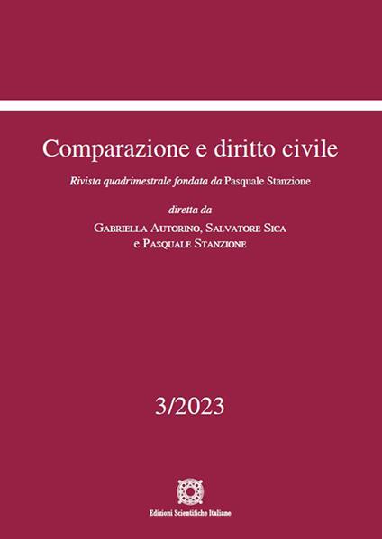 Comparazione e diritto civile (2023). Vol. 3 - copertina