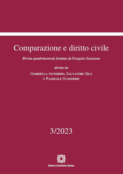 Comparazione e diritto civile (2023). Vol. 3 - copertina
