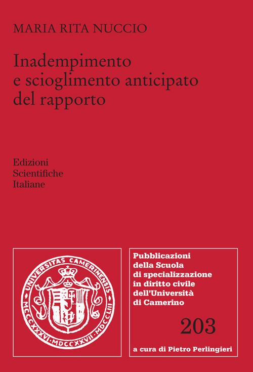 Inadempimento e scioglimento anticipato del rapporto - Maria Rita Nuccio - copertina