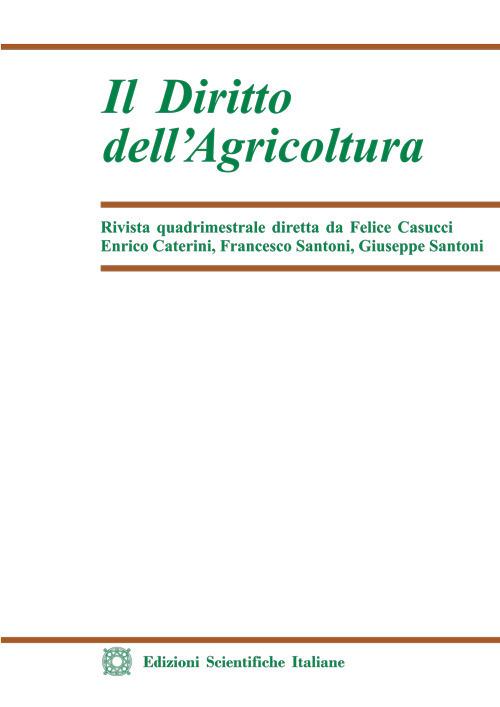 Il diritto dell'agricoltura (2024). Vol. 1 - copertina