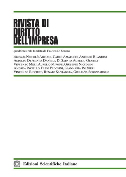 Rivista di diritto dell'impresa (2024). Vol. 1 - copertina