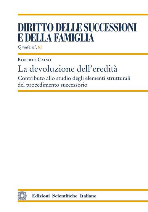 La devoluzione dell'eredità - Roberto Calvo - copertina