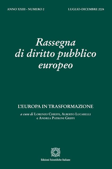 Rassegna di diritto pubblico europeo (2024). Vol. 2 - copertina