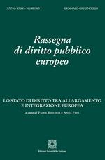 Rassegna di diritto pubblico europeo (2025). Vol. 1