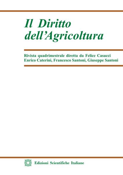 Il diritto dell'agricoltura (2024). Vol. 2 - copertina