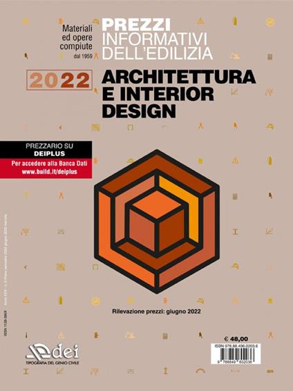 Prezzi informativi dell'edilizia. Architettura e interior design 2022 - copertina