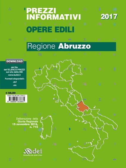 Prezzi informativi opere edili 2017. Regione Abruzzo - copertina