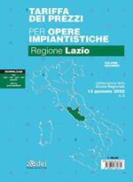 Tariffa dei prezzi per opere impiantistiche 2022. Regione Lazio