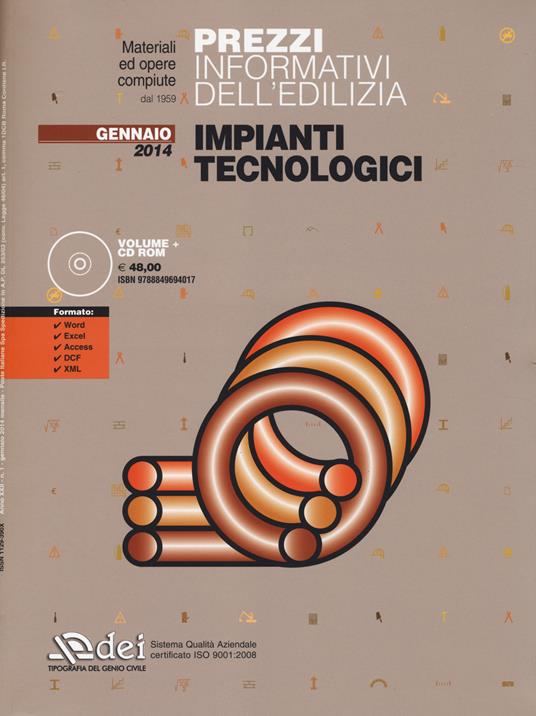 Prezzi informativi dell'edilizia. Impianti tecnologici. Gennaio 2014. Con CD-ROM - copertina