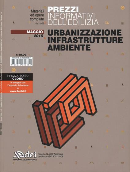 Urbanizzazione infrastrutture ambiente. Prezzi informativi dell'edilizia. Con aggiornamento online - copertina