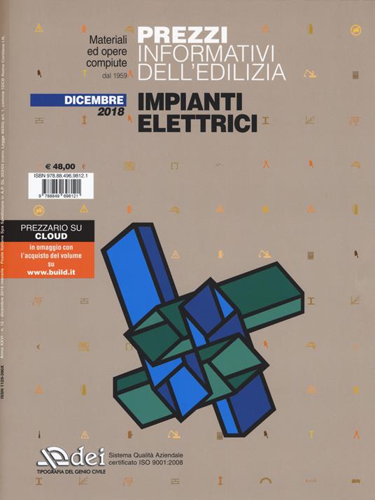 Prezzi informativi dell'edilizia. Impianti elettrici. Dicembre 2018. Con Contenuto digitale per accesso online - copertina