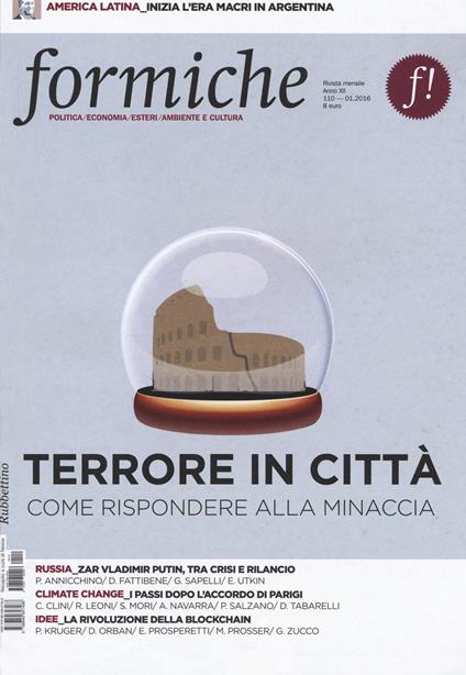 Formiche (2016). Vol. 110: Terrore in città. Come rispondere alla minaccia. - copertina