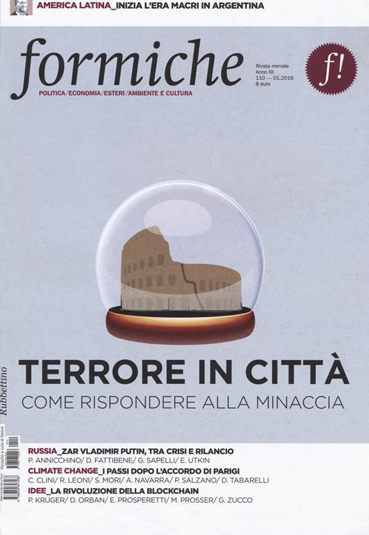 Formiche (2016). Vol. 110: Terrore in città. Come rispondere alla minaccia. - copertina