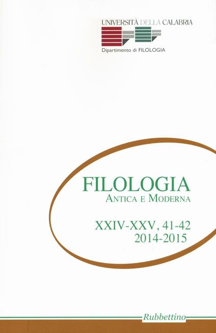 Filologia antica e moderna. Vol. 41-42 - copertina