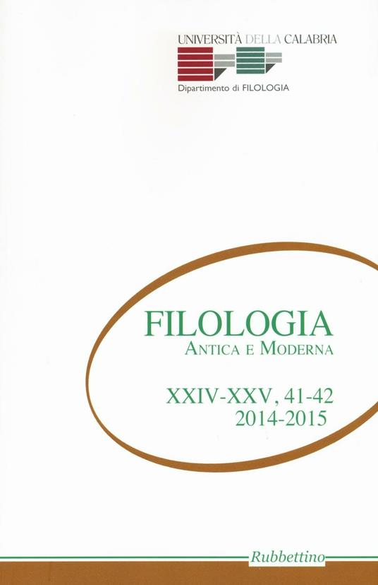 Filologia antica e moderna. Vol. 41-42 - copertina
