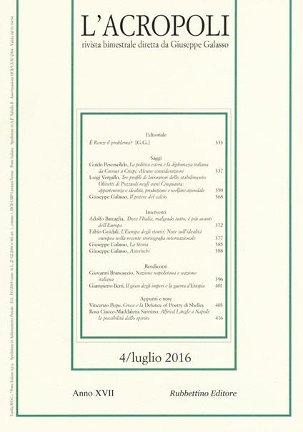 L'acropoli (2016). Vol. 4 - copertina