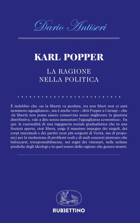 Karl Popper. La ragione nella politica - Dario Antiseri - copertina