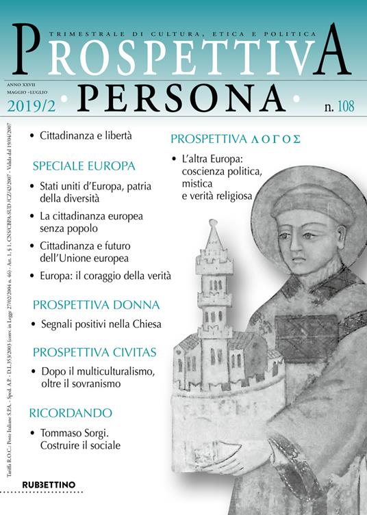 Prospettiva persona. Trimestrale di cultura, etica e politica (2019). Vol. 108 - copertina