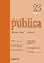 Res publica (2019). Vol. 23: «Liberi e forti», cent'anni fa.