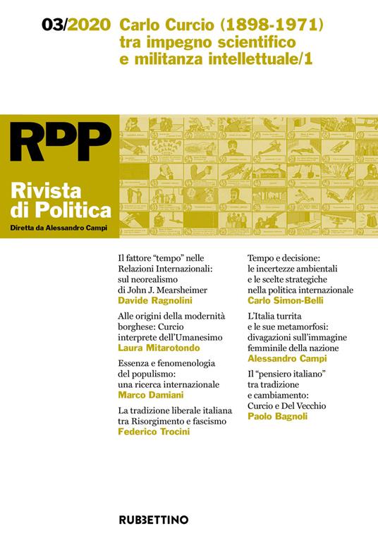 Rivista di politica (2020). Vol. 3: Carlo Curcio (1898-1971) tra impegno scientifico e militanza intellettuale/1 - copertina