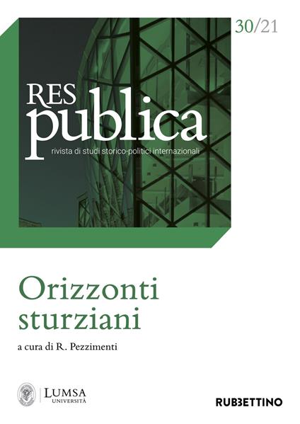 Res publica (2021). Vol. 30: Orizzonti sturziani. - copertina