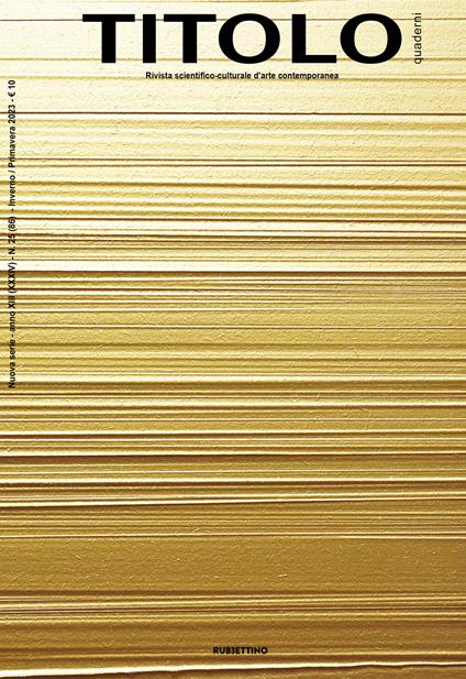 Titolo. Rivista scientifica e culturale d'arte contemporanea (2023). Vol. 25 - copertina