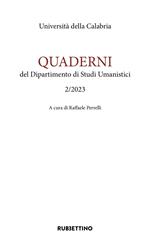 Quaderni del dipartimento di studi umanistici (2023). Vol. 2