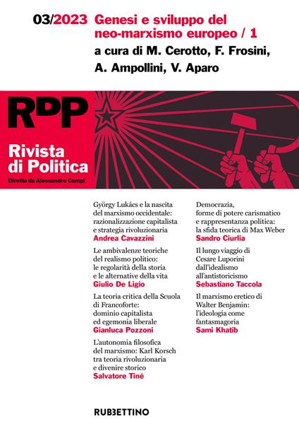 Rivista di politica (2023). Vol. 3: Genesi e sviluppo del neo-marxismo europeo/1 - copertina