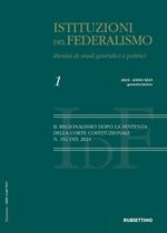 Istituzioni del federalismo. Rivista di studi giuridici e politici (2025). Vol. 1: Gennaio-marzo