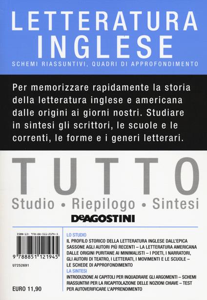 Tutto letteratura inglese. Schemi riassuntivi, quadri di approfondimento - copertina