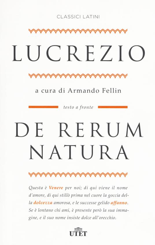 De rerum natura. Testo latino a fronte - Tito Lucrezio Caro - copertina