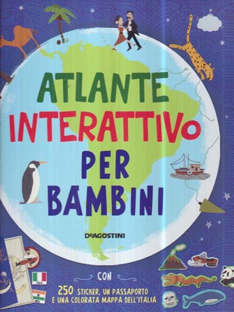 Atlante interattivo per bambini. Con adesivi - Jenny Slater - copertina