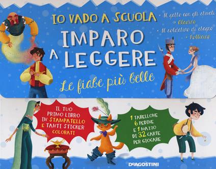 Io vado a scuola imparo a leggere: le fiabe più belle. Con Carte - Paolo Valentino - copertina