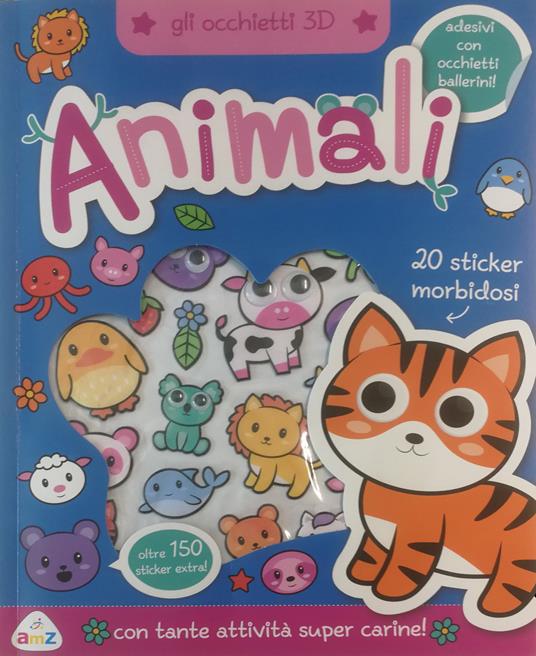Animaletti. Gli occhietti 3D. Con adesivi. Ediz. a colori - Connie Isaacs - copertina