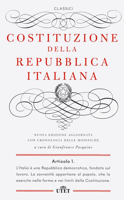 Costituzione della Repubblica Italiana. Con cronologia delle modifiche - copertina
