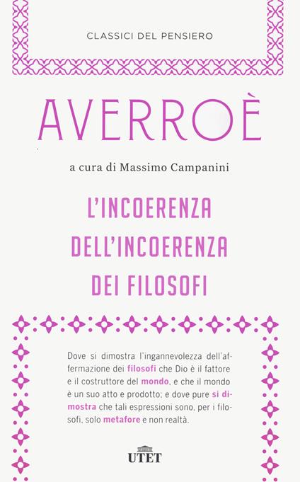 L' incoerenza dell'incoerenza dei filosofi - Averroè - copertina