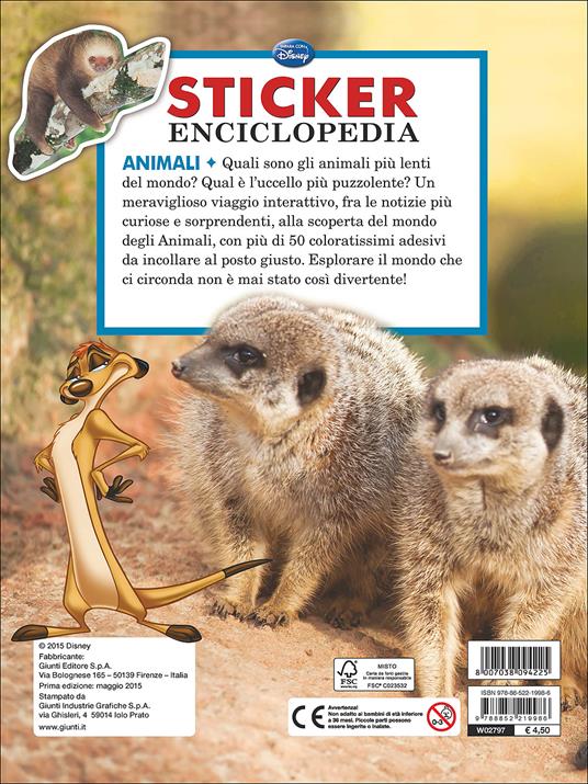 Animali. Sticker enciclopedia - 2