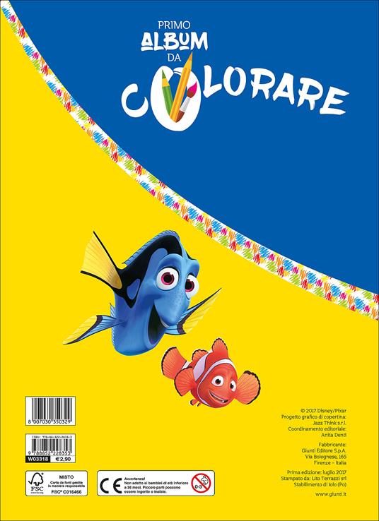 Alla ricerca di Nemo. Primo album da colorare - 2