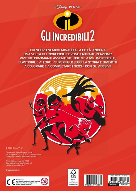 Gli Incredibili 2. Gioca, colora e attacca gli eroi. Con adesivi - 2