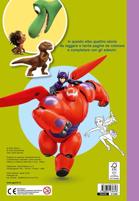 Il viaggio di Arlo-Inside Out-Big Hero 6-Coco. Mega. Staccattacca & colora. Con adesivi. Ediz. a colori - 2